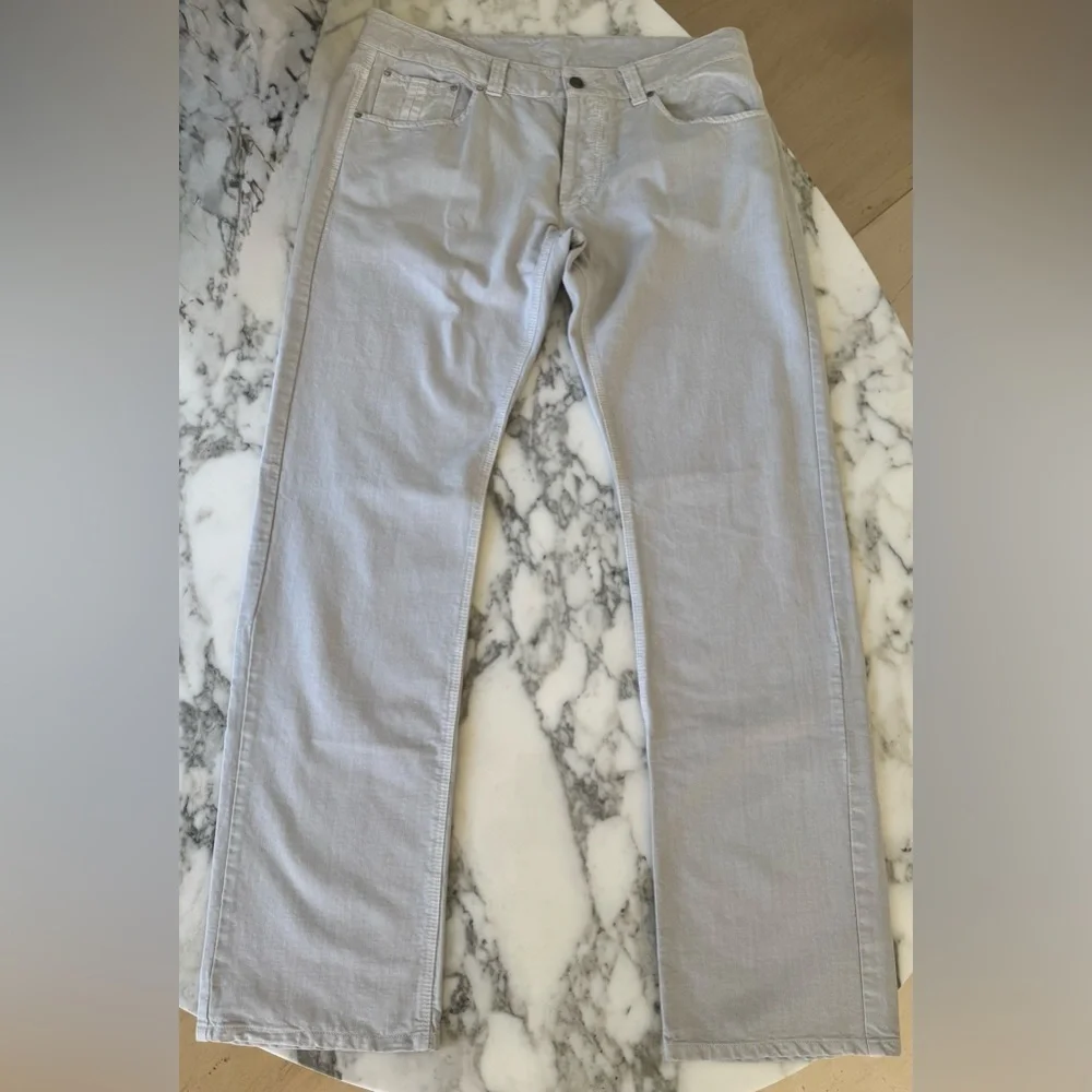 NWT ERMANNO SCERVINO Grey Jeans Cool Leather and Metal brand tag on back IT54 - Picture 2 of 12